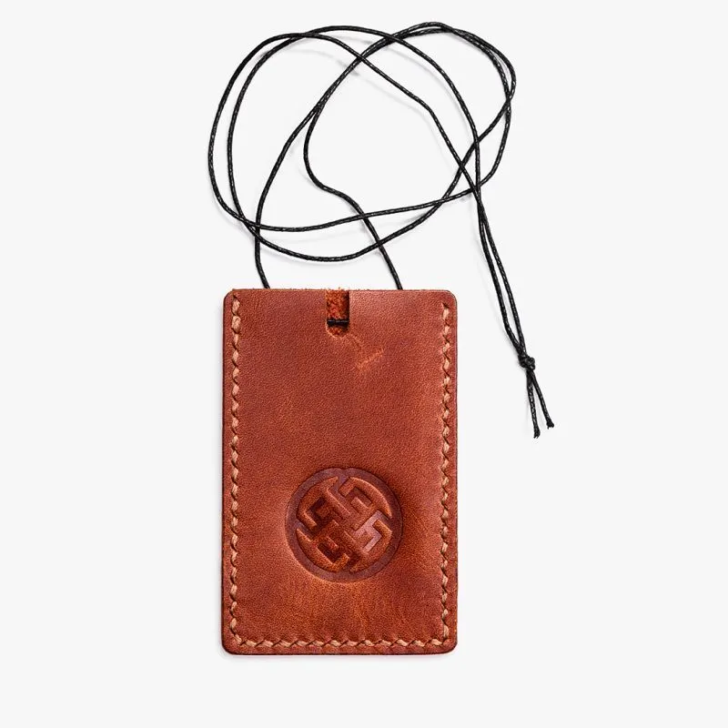 Футляр для варгана "Цветок папоротника" кожаный