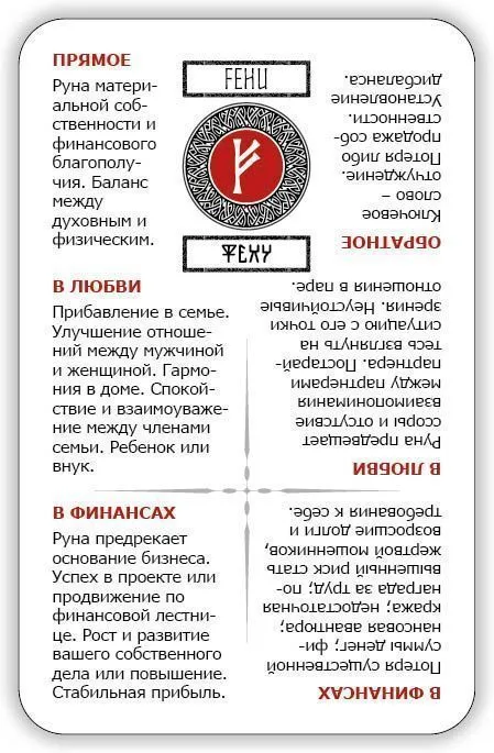 Обучающая колода "Учи Руны" для начинающих (с толкованиями и подсказками на картах)