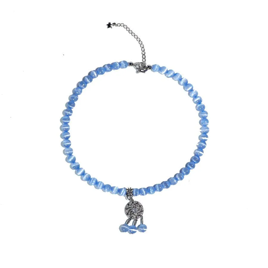 Чокер "Морская тайна", синий селенит