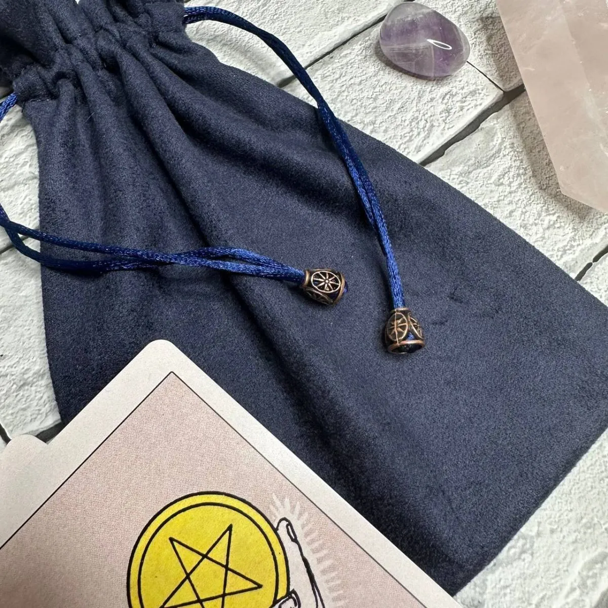 Мешочек для Таро синий, эко-замша