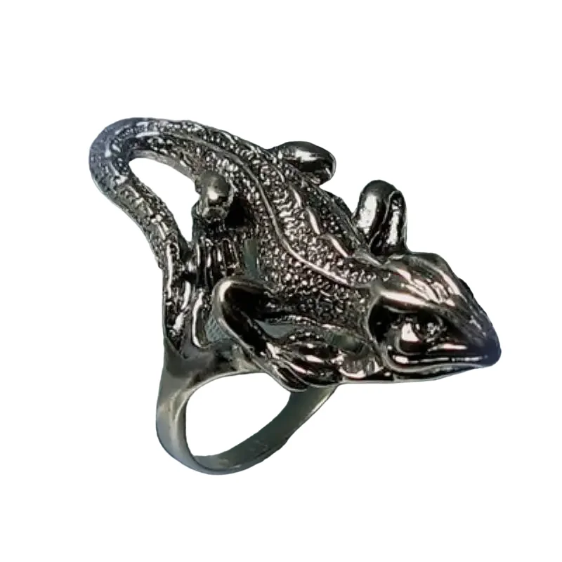 Кольцо "Игуана" с серебрением, р-р 18
