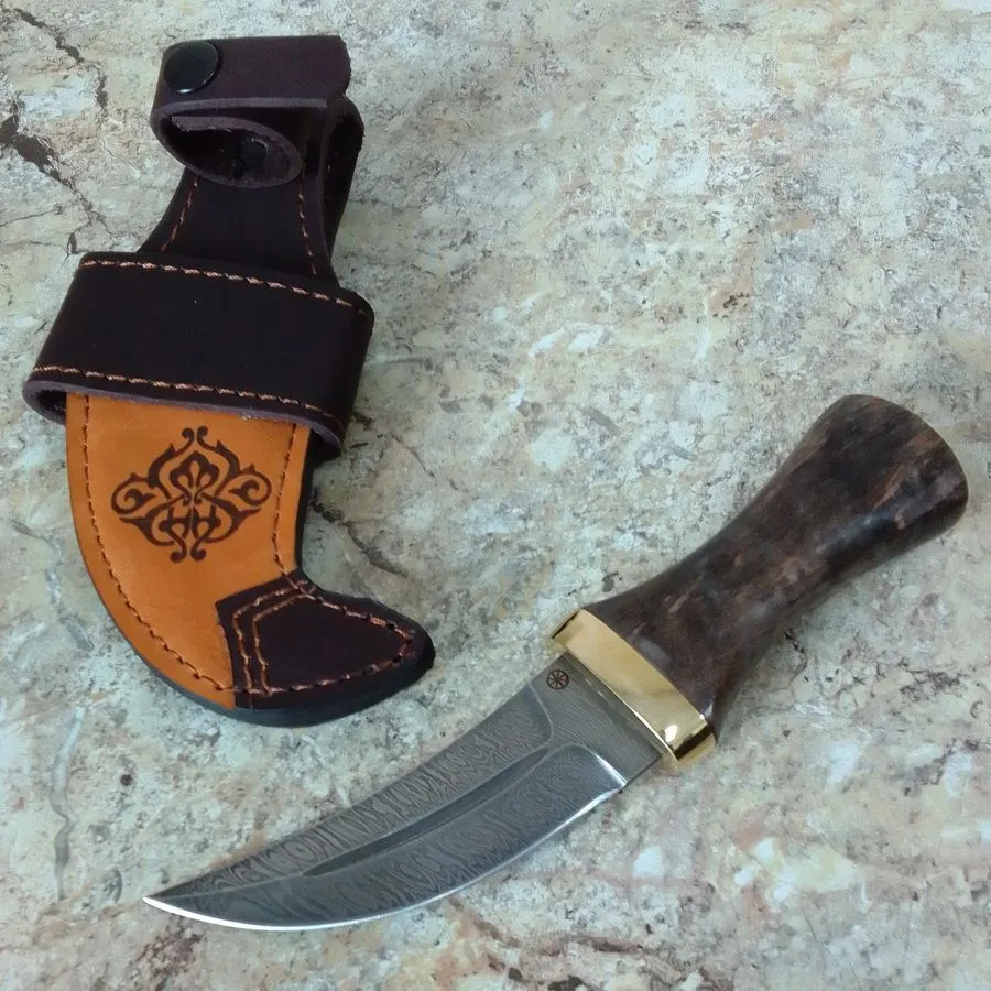 Кинжал "Джамбия" из дамасской стали, ножны в комплекте
