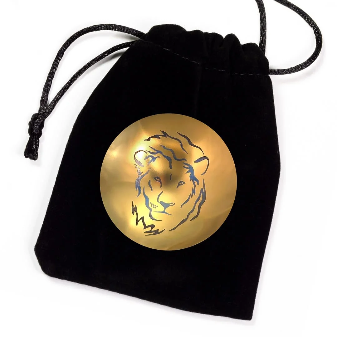 Шаманское зеркало "Дух Льва", 4,5 см, золотистое