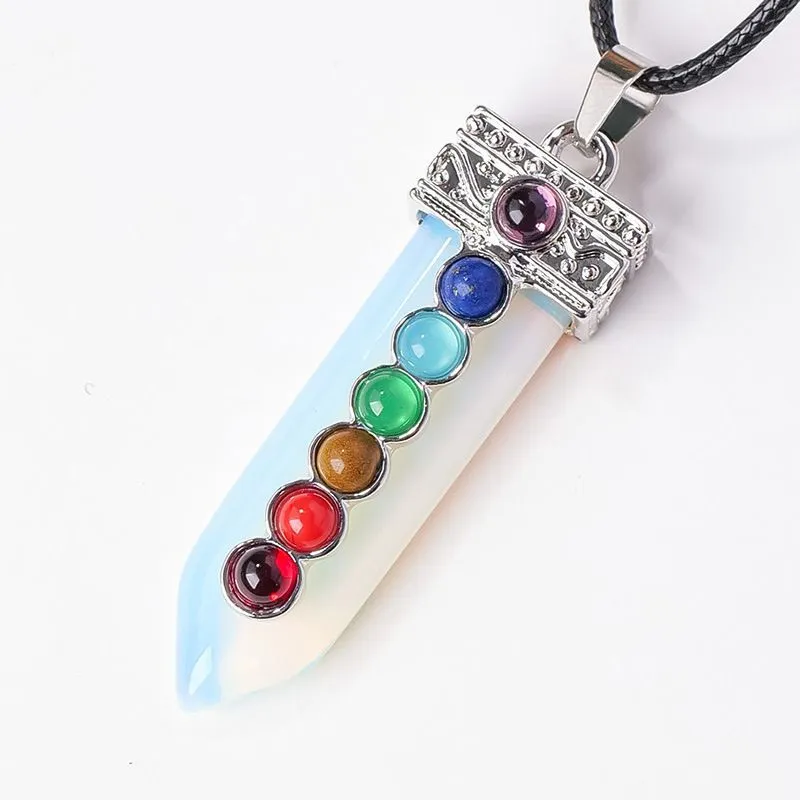 Кулон-амулет "7 чакр" с натуральными камнями