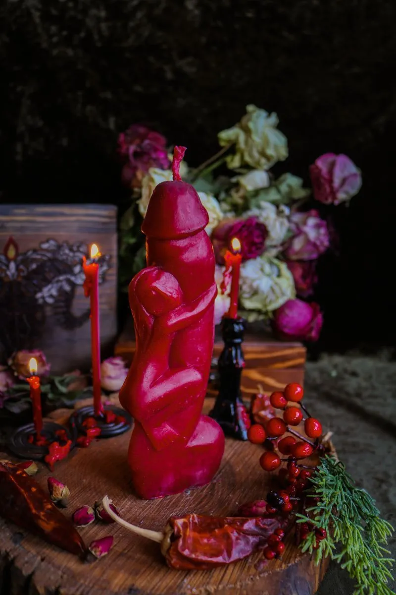 Свеча восковая "Сексуальная энергия" (бордовый)