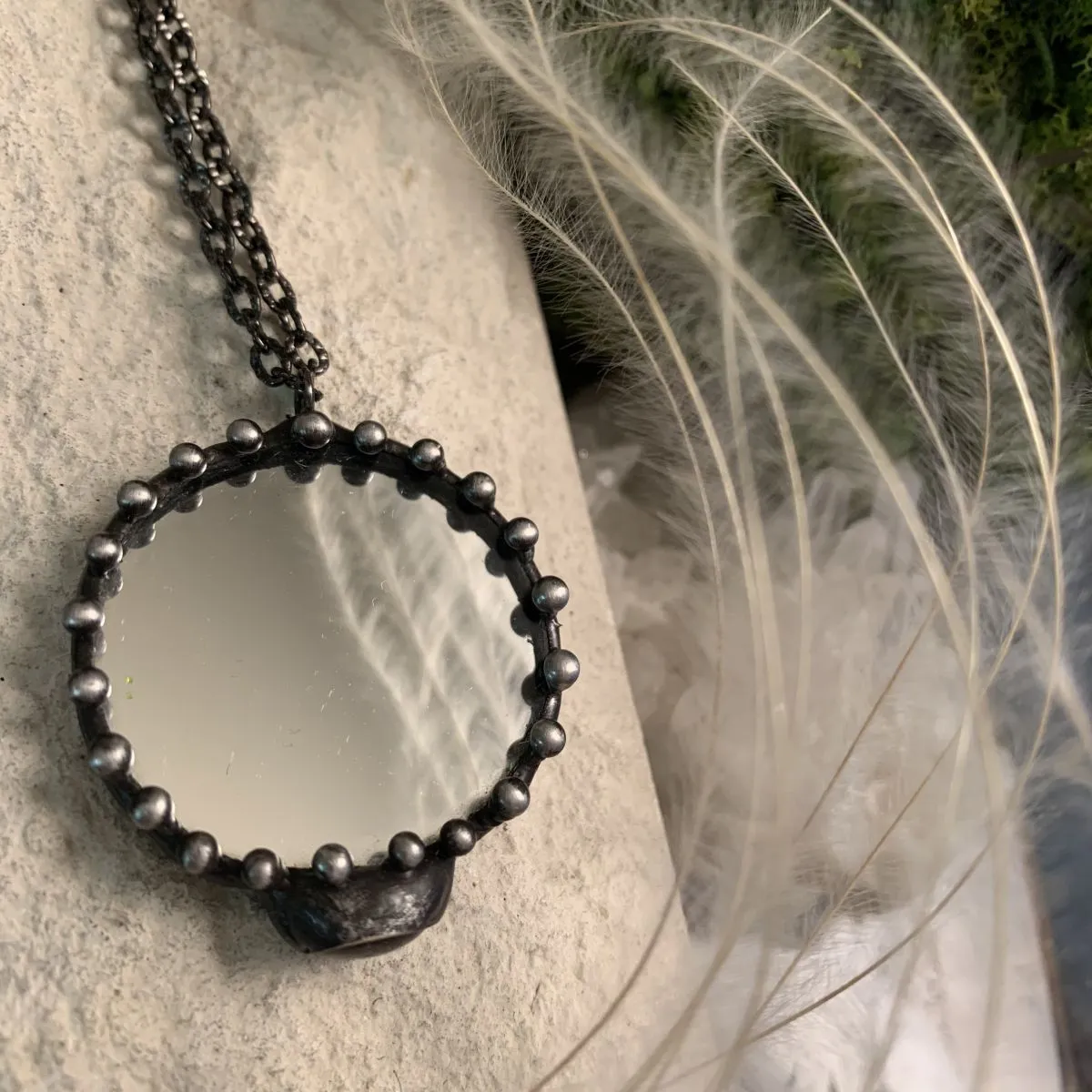 Кулон "Окно в Иное" со стеклом ручной работы 