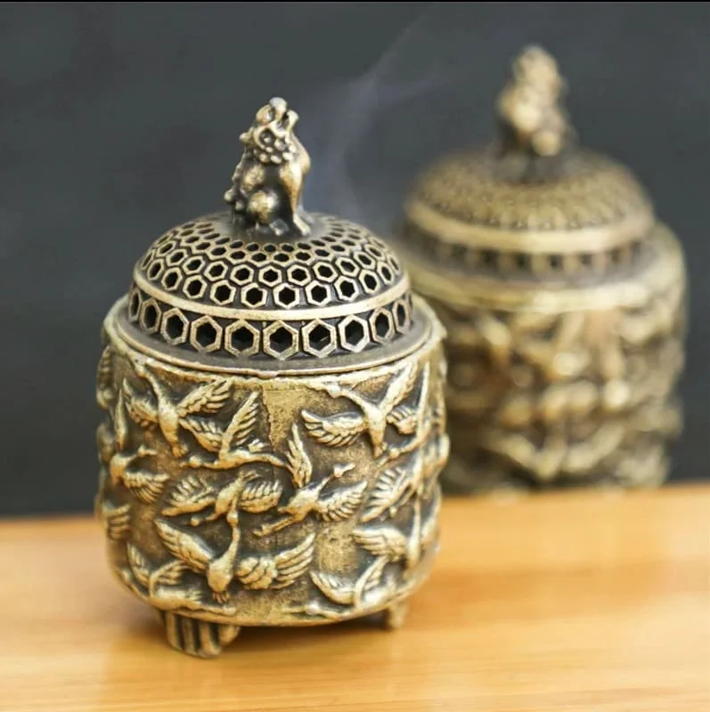 Мини-курильница "Полет журавлей" бронзовая