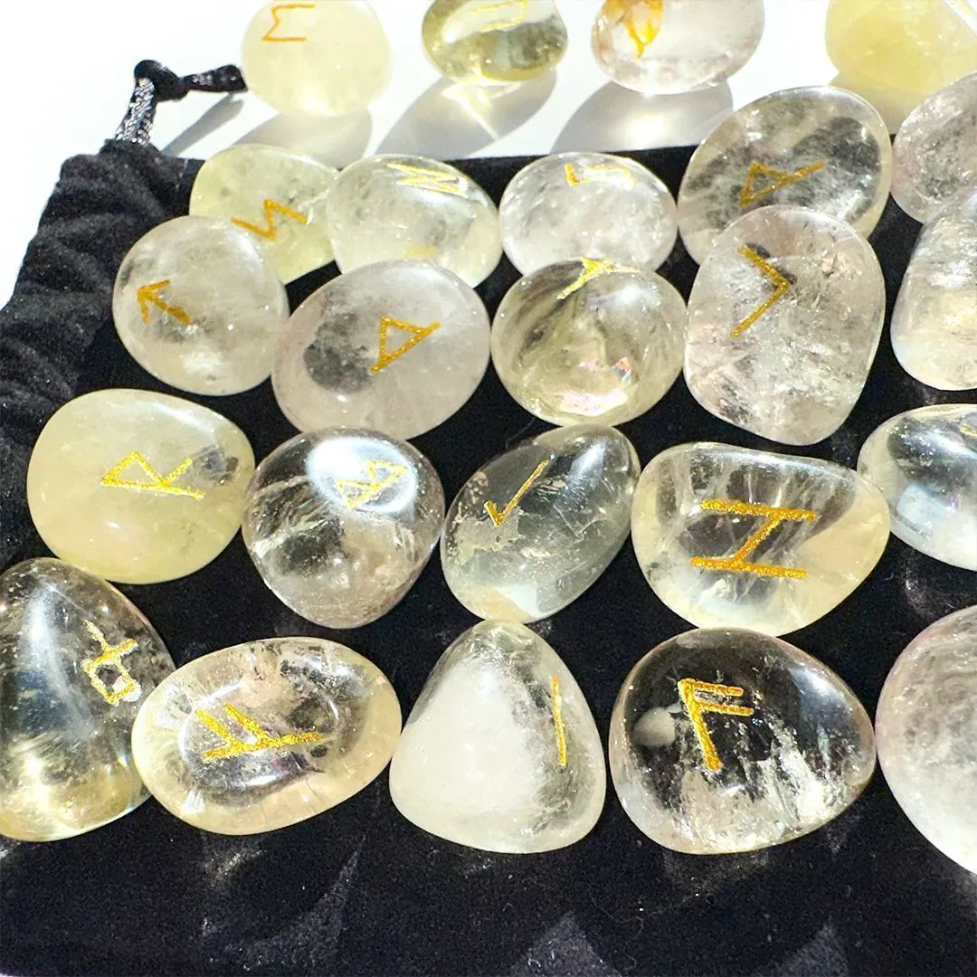 Скандинавские руны из цитрина "Дорога в Ванахейм"