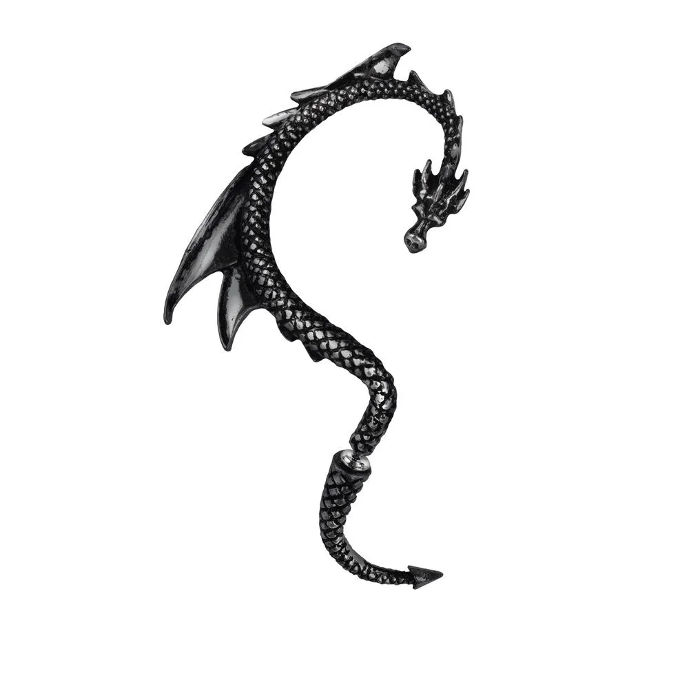 Серьга-кафф "Драконий соблазн" (черная)