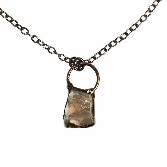 Кулон "Источник истины" с дымчатым кварцем на цепочке из меди