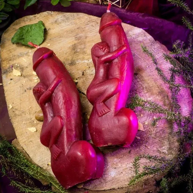 Свеча восковая "Сексуальная энергия" (бордовый)