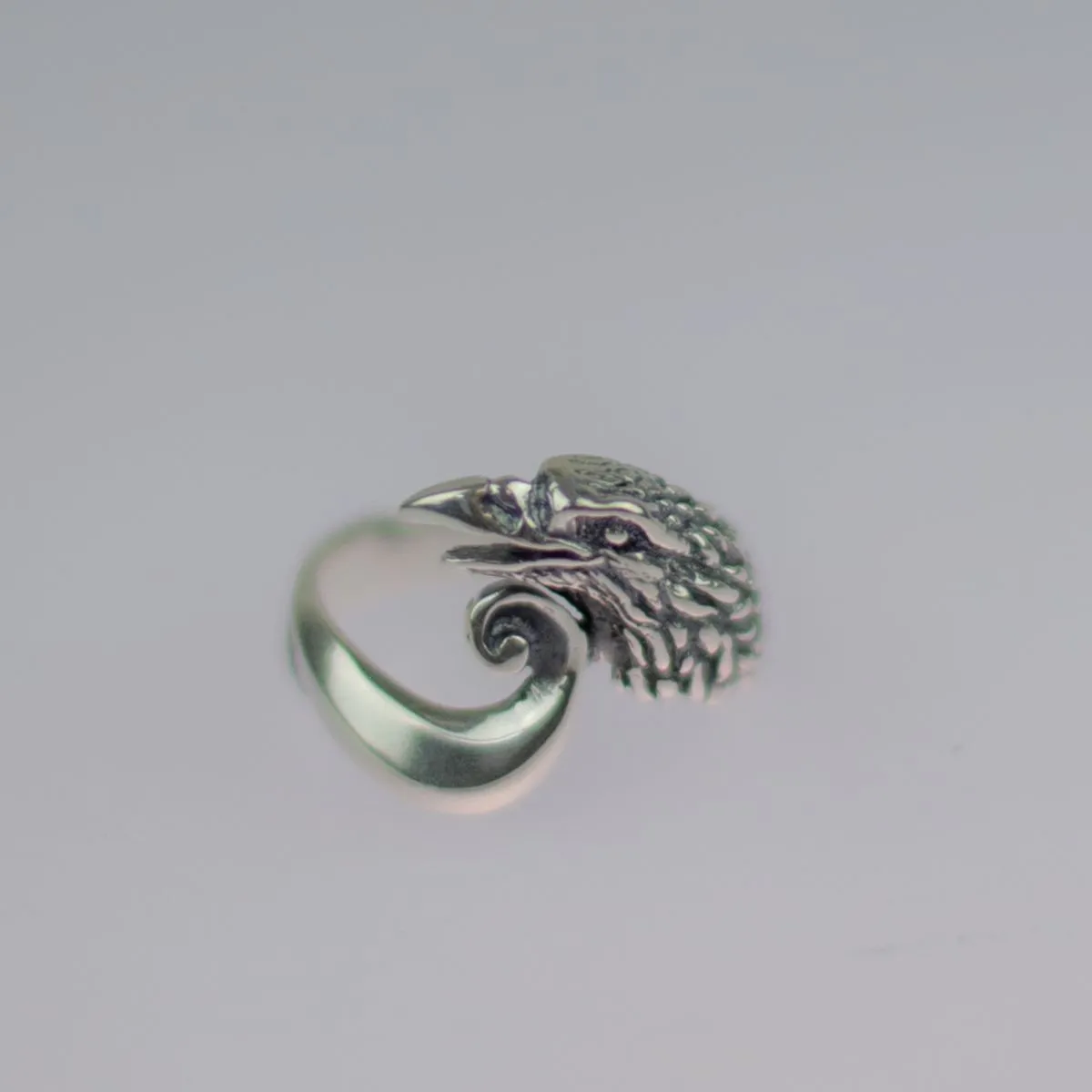 Кольцо "Ворон бури" с серебрением