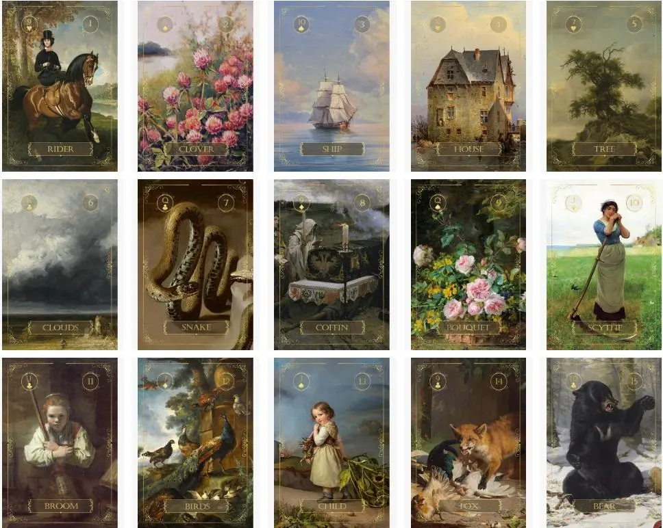 Оракул Ленорман "Искусство Возрождения" (Revival Art Lenormand Oracle Cards)