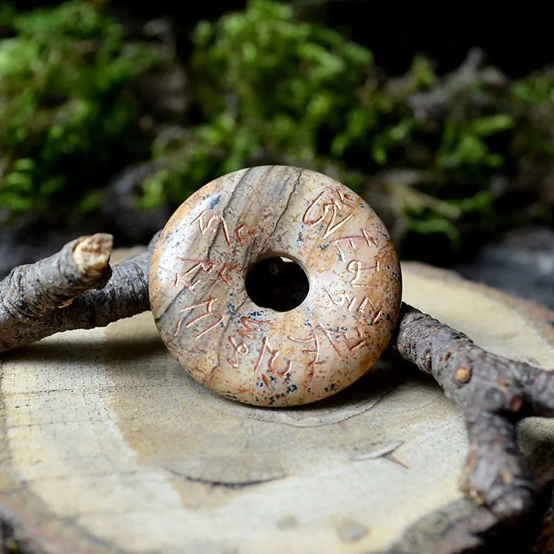 Подвеска "Мантра Богатства (Золотого Дзамбалы)", круглая