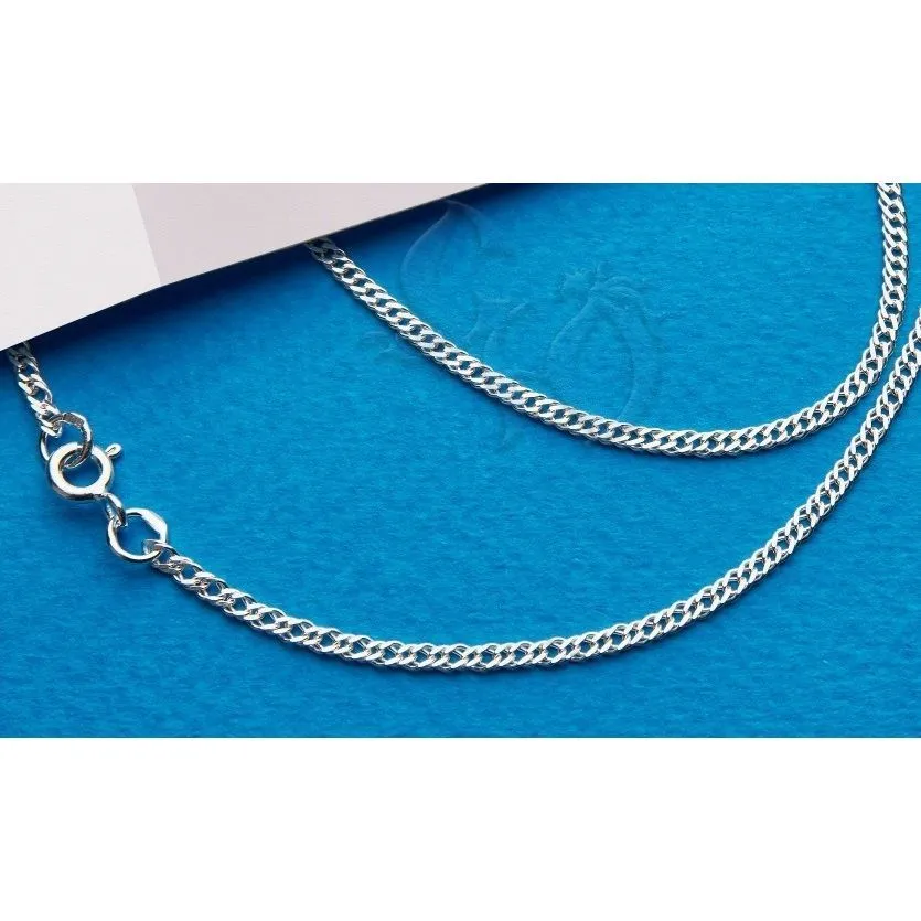 Серебряная цепочка, плетение "двойной ромб с алмазной огранкой"