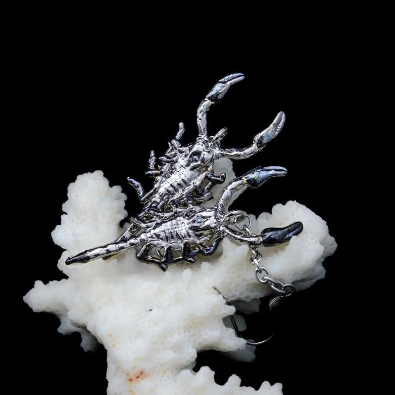 Серьги "Скорпионы" в технике гальваника
