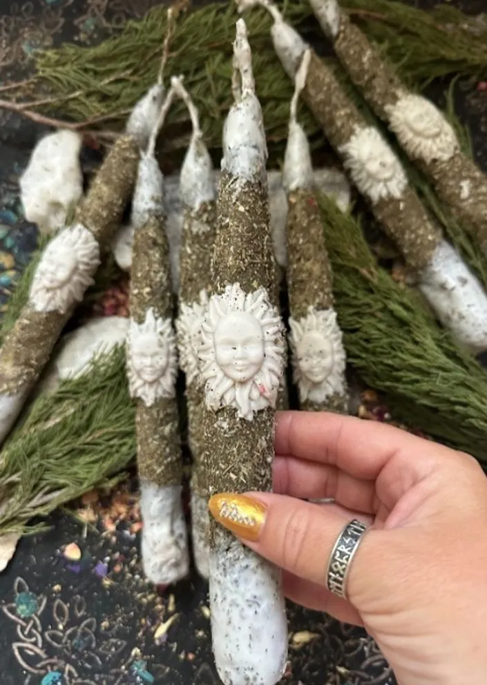 Катаная живая свеча "Солнце" денежная