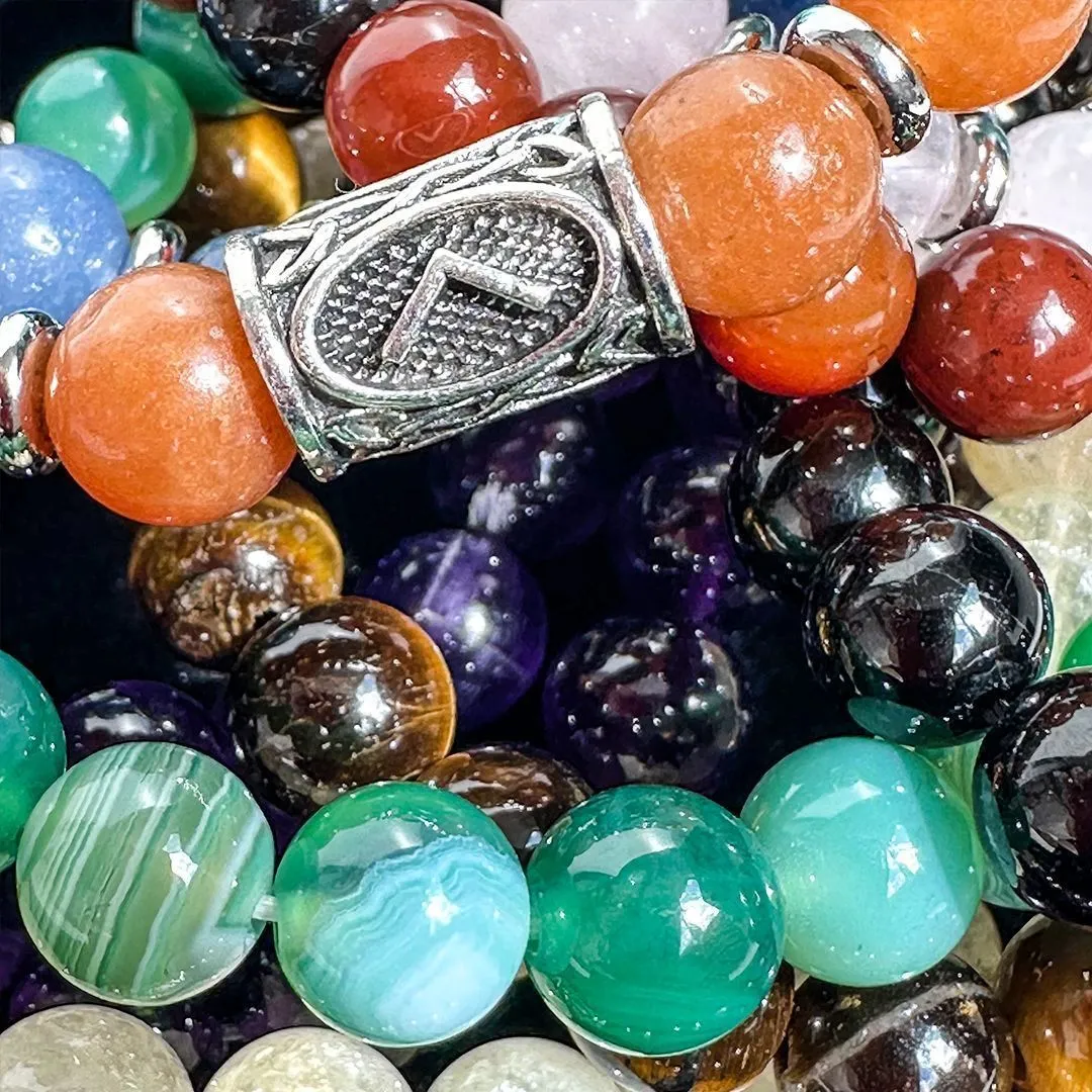 Браслет-талисман с руной Альгиз "Защита и предвидение" из аметиста