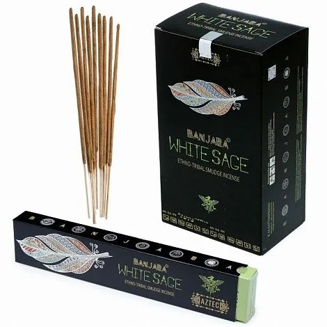 Индийские благовония "Белый шалфей" BANJARA BLACK White Sage