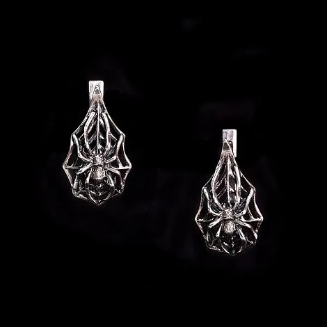 Серьги "Арахна" с серебрением