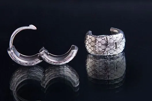 Серебряные серьги "Чешуя дракона"