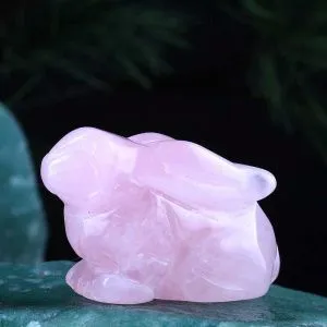 Кролик, символ удачи и плодородия, розовый кварц, 38*15*28 мм