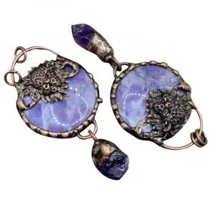 Подвеска из меди с аметистом 