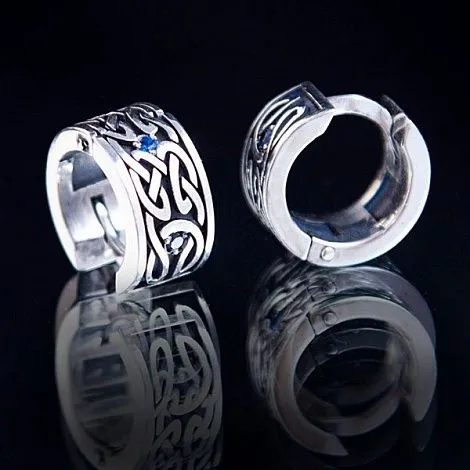 Серебряные серьги "Ирландия" с синей шпинелью