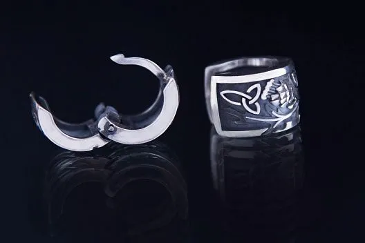 Серебряные серьги "Нежный чертополох"