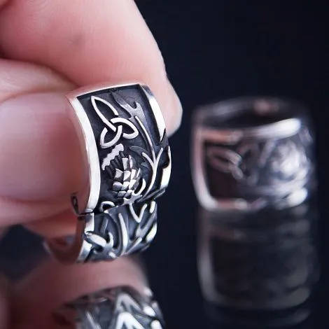 Серебряные серьги "Нежный чертополох"