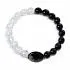 Браслет «Фантомный щит двух миров» из фантомного хрусталя и обсидиана с бусиной из чёрного агата