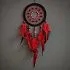 Ловец снов с одним кольцом "Красный кардинал", диаметр 15 см