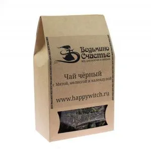 Черный чай с мятой, мелиссой и календулой фото