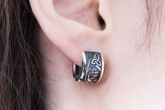 Серебряные серьги "Нежный чертополох"