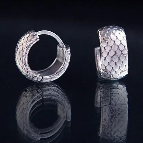 Серебряные серьги "Чешуя дракона"