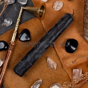 Свеча катаная черная с сажей фото