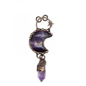 Подвеска из меди аметистом 