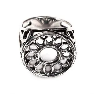 Посеребренное кольцо-печатка "Готическая роза"