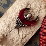 Брошь &quot;Красная луна&quot;, с жемчугом