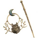 Заколка для волос &quot;Волчья луна&quot;, золотистая