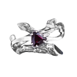 Серебряное кольцо &quot;Веточка&quot; с гранатом