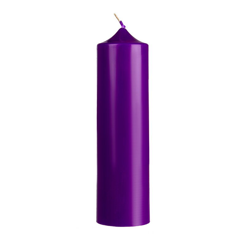 

Свеча-колонна 22 см фиолетовая
