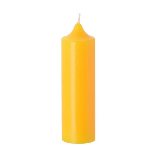 

Свеча-колонна 14 см желтая