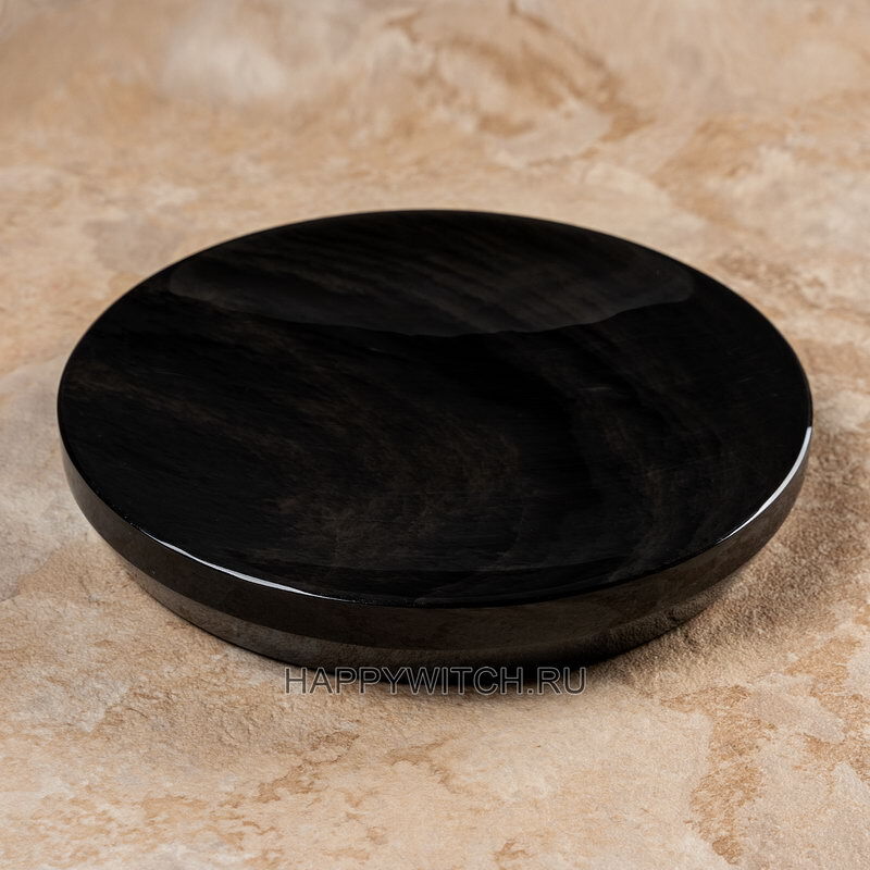 

Черное зеркало из обсидиана круглое, 16,7 см
