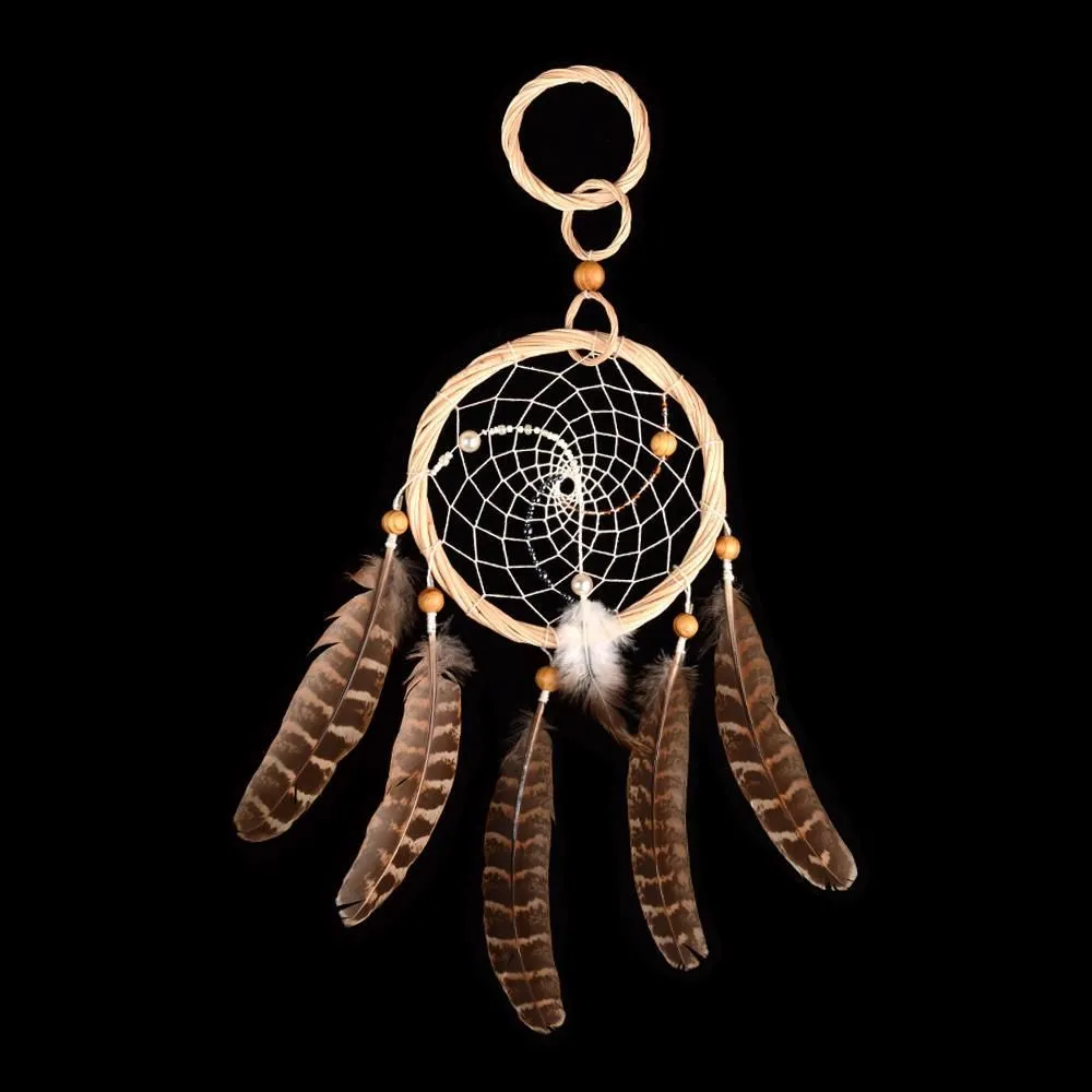 Ловец снов с одним кольцом "Лесная тропка", диаметр 12 см