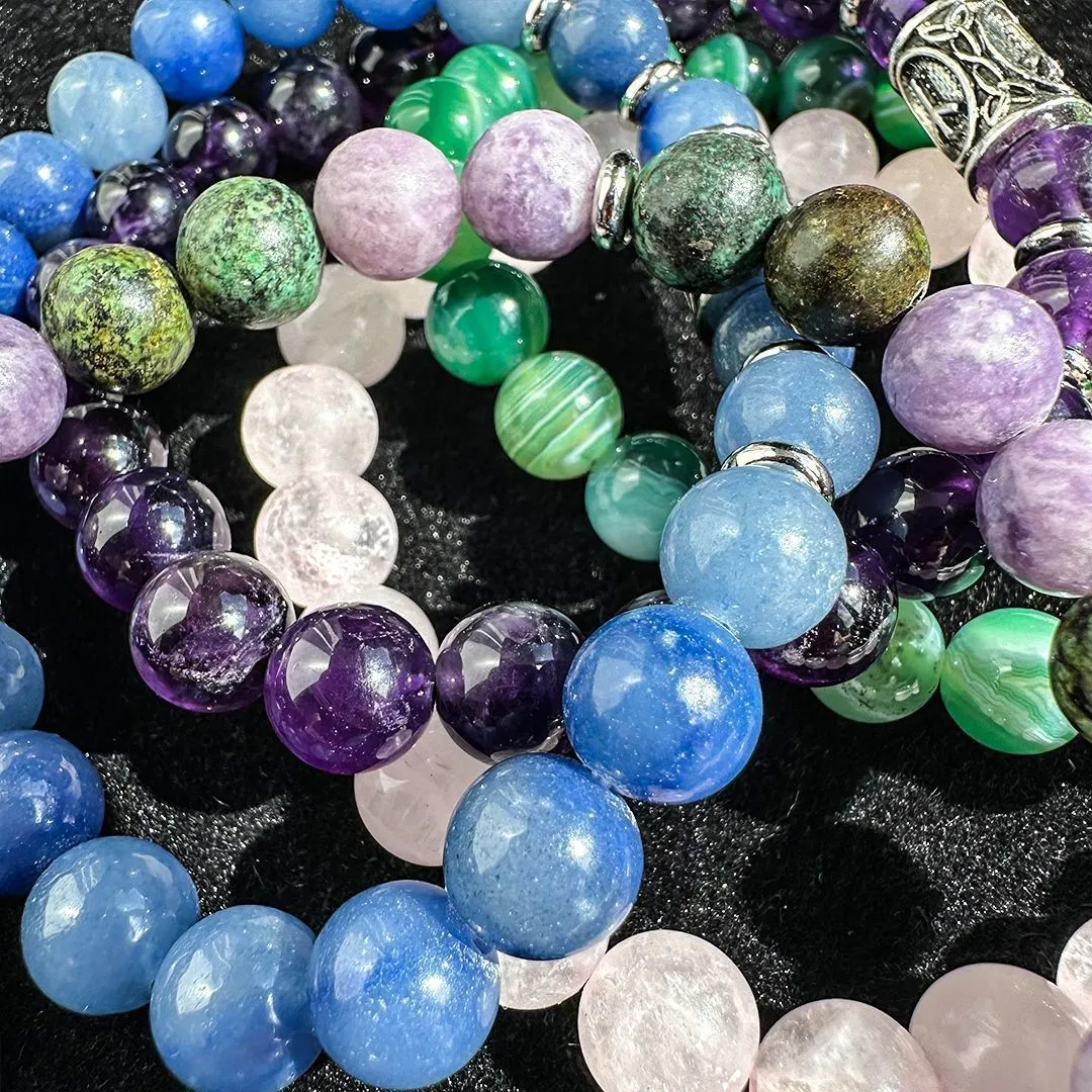 Браслет-талисман с руной Альгиз "Защита и предвидение" из аметиста