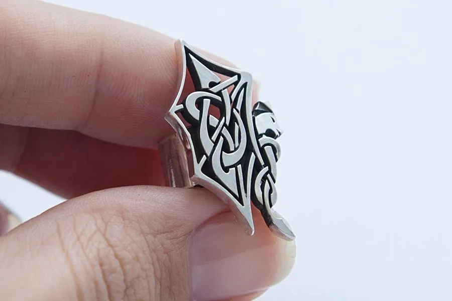 Серебряный кафф "Следуй за драконом"