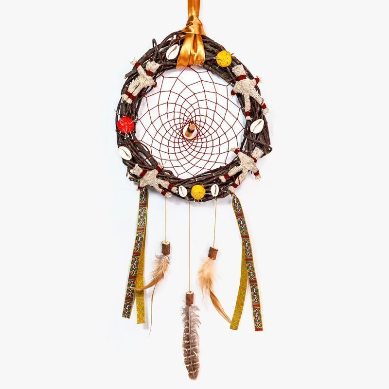 Ловец снов с одним кольцом "Вуду", диаметр 20 см