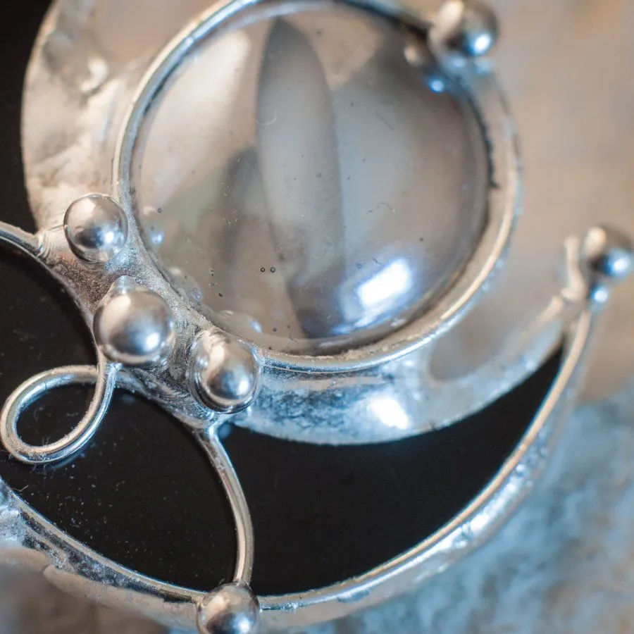 Брошь "Звездочёт", чёрное серебро