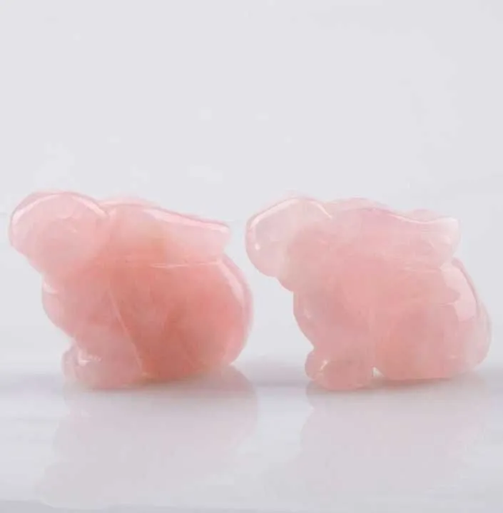 Кролик, символ удачи и плодородия, розовый кварц, 38*15*28 мм